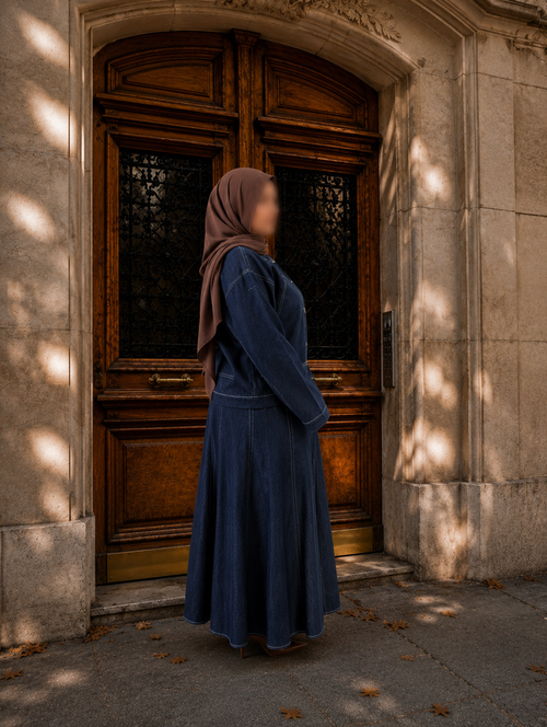 Denim — Veste Courte & Jupe Longue