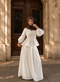 Coton Blanc — Haut Froncé & Jupe Longue