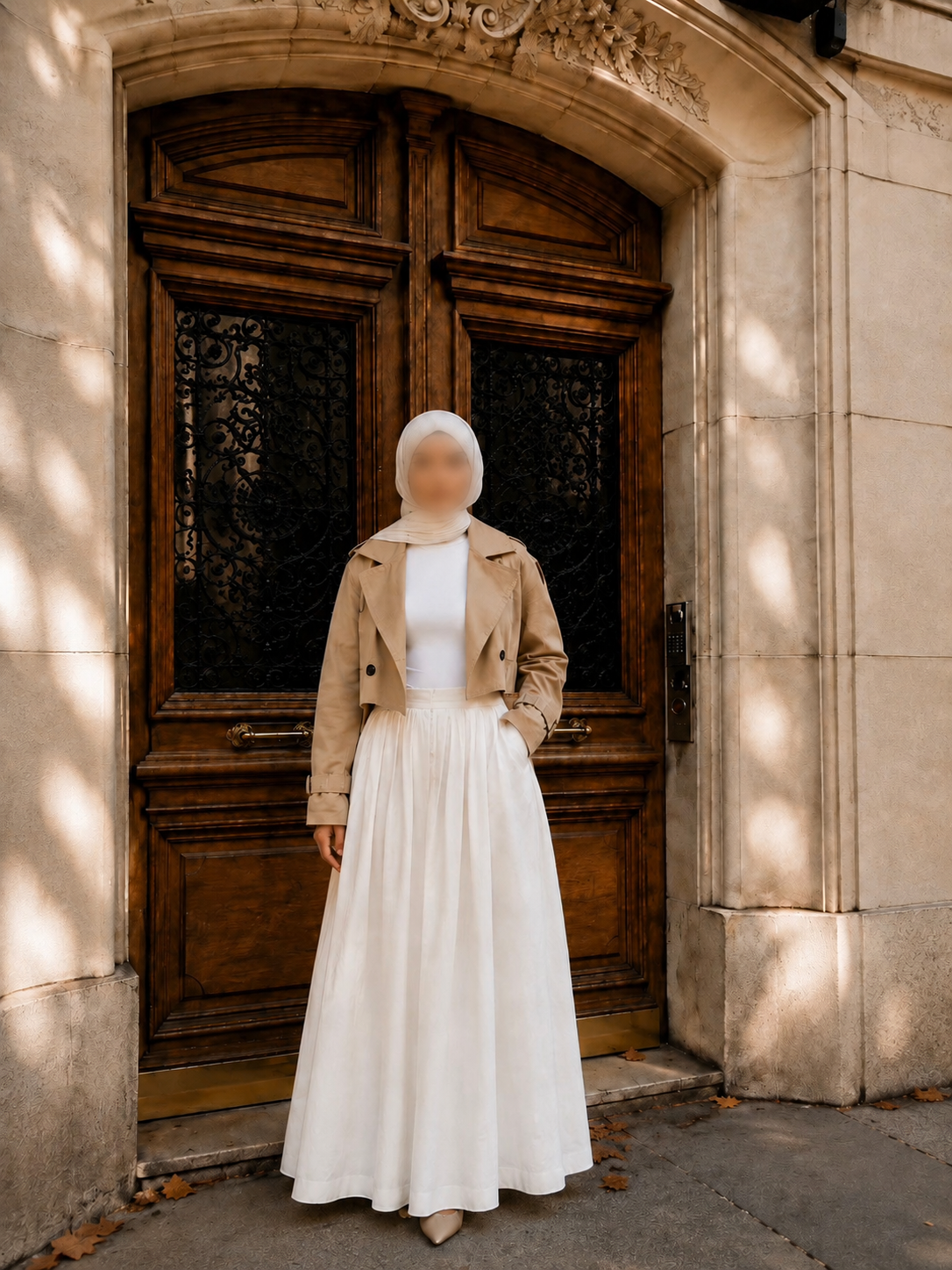 Veste Trench Courte Camel