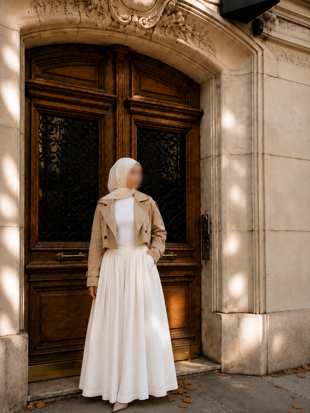 Veste Trench Courte Camel