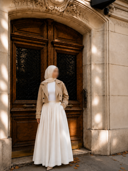 Veste Trench Courte Camel